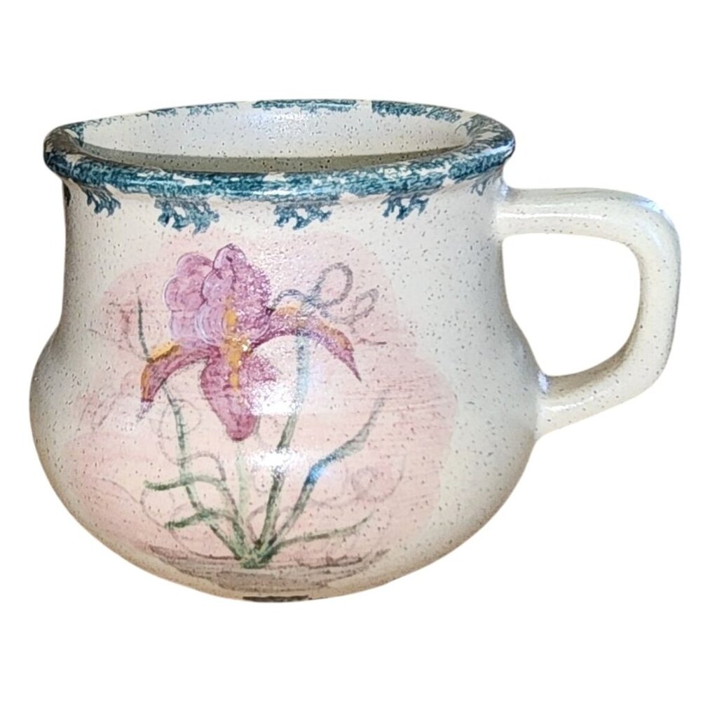 Vintage Country Crafts Pottery Waldenburg Arkansas Iris Flower Creamer Pot